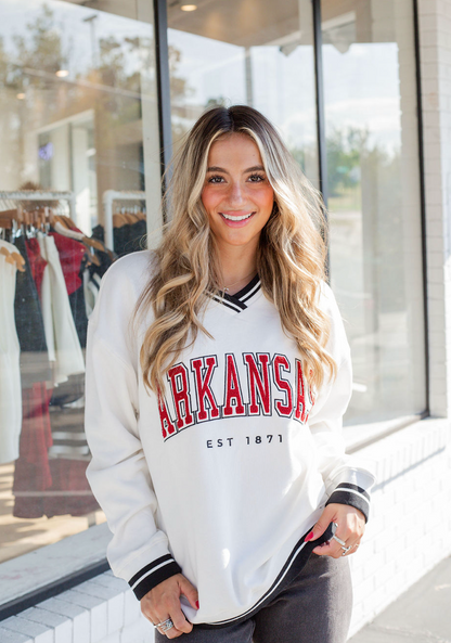 Arkansas Varsity V-neck Sweatshirt