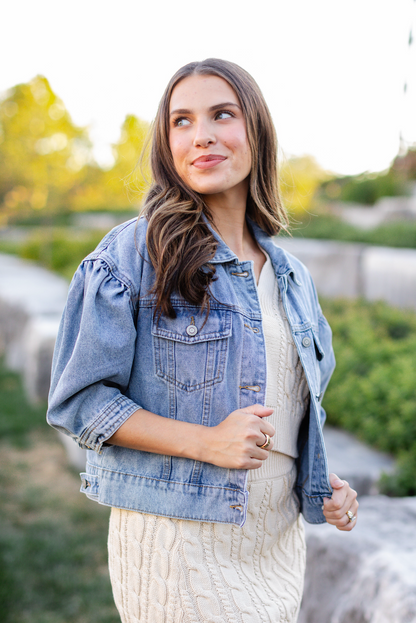 Denim Puff Sleeve Jacket