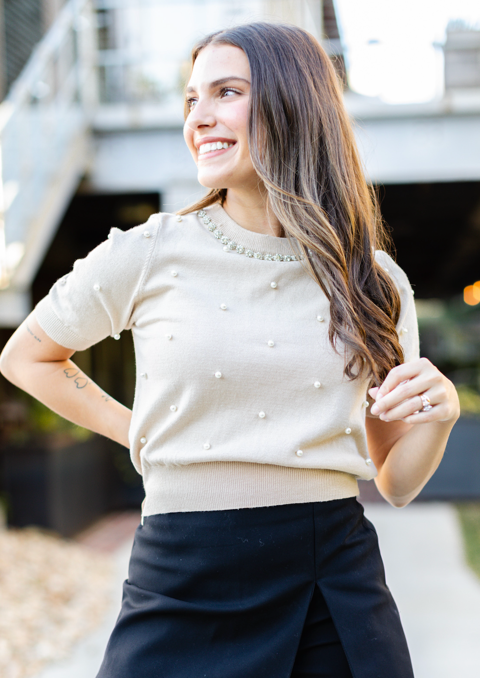 Gem & Pearl Sweater Top