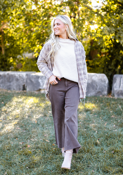 Plaid Distressed Flannel Shirt