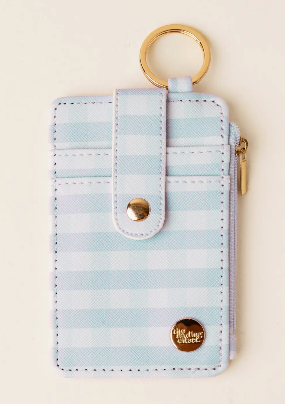 Blue Gingham Keychain Wallet