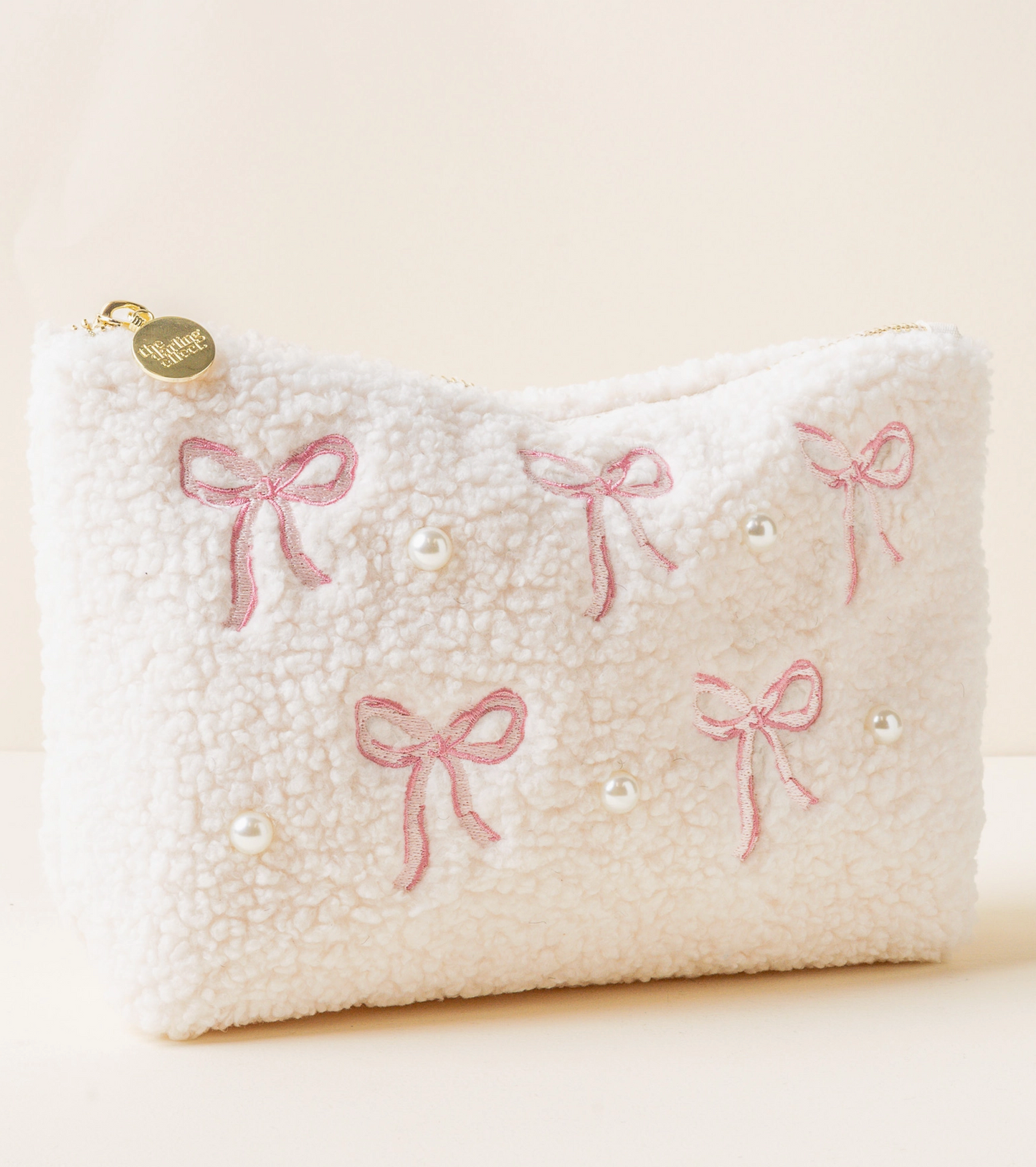 Teddy Pouch Bows Pink