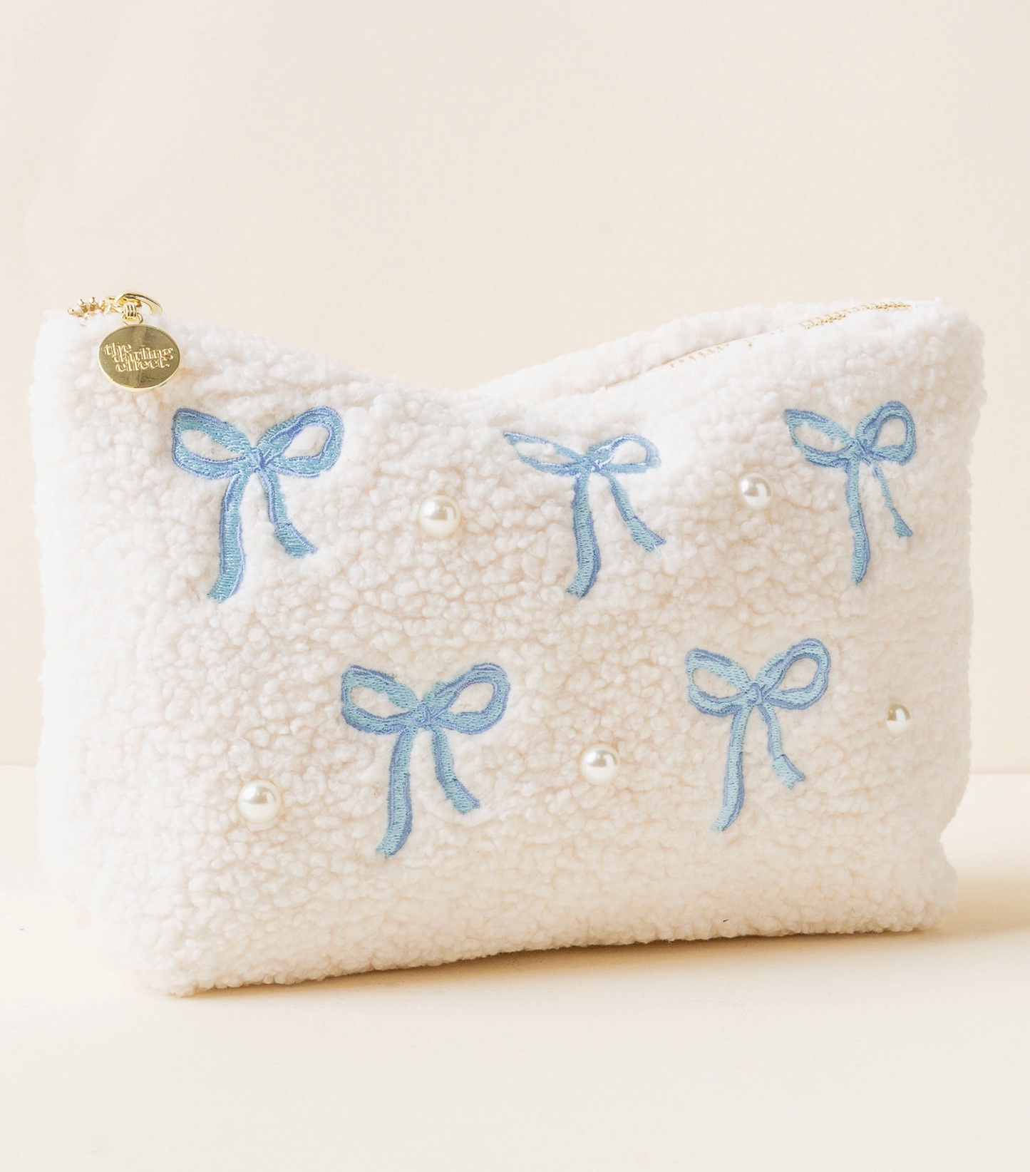 Teddy Pouch Bows Blue