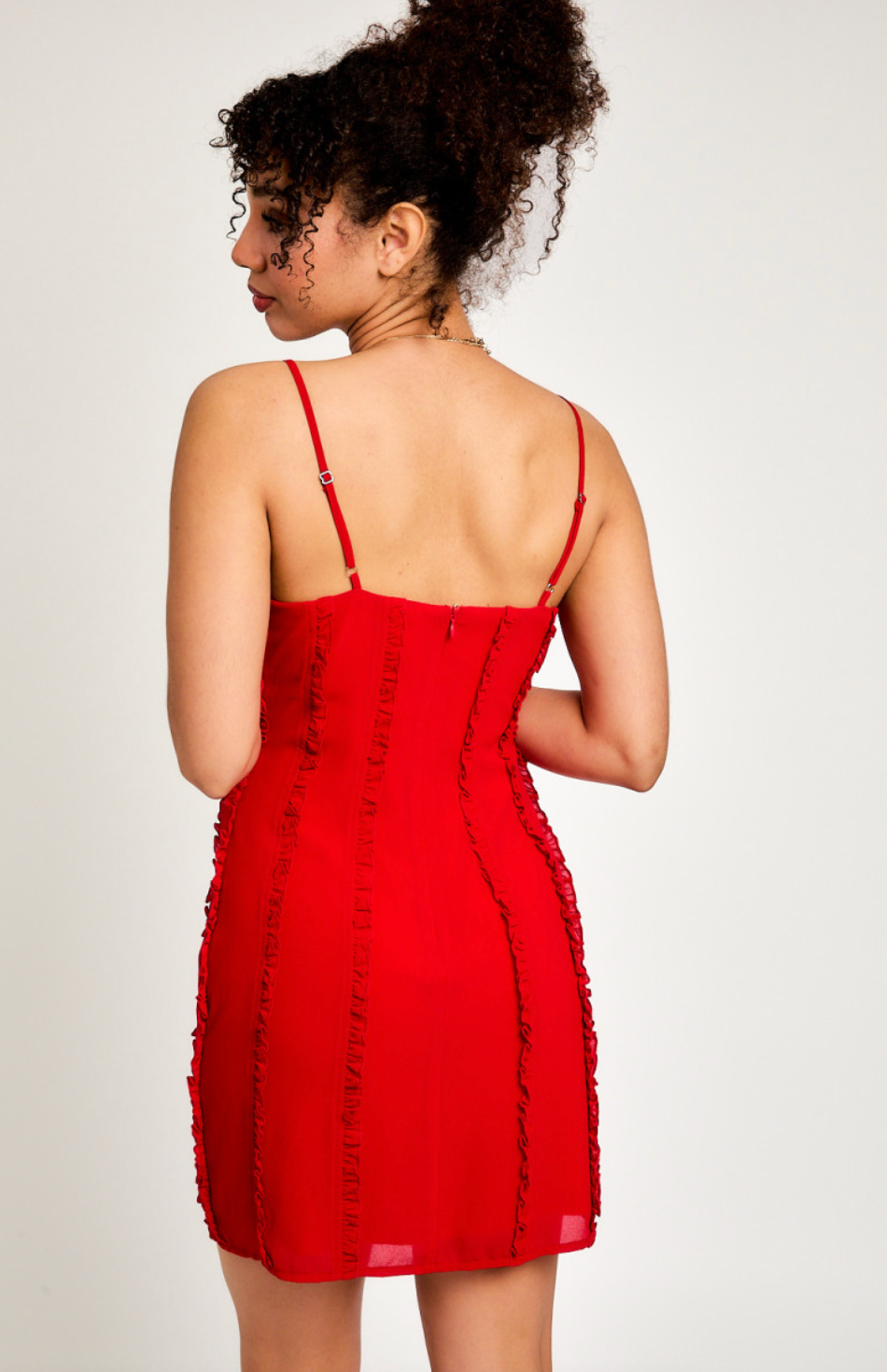 Lauren Ruffles Red Dress