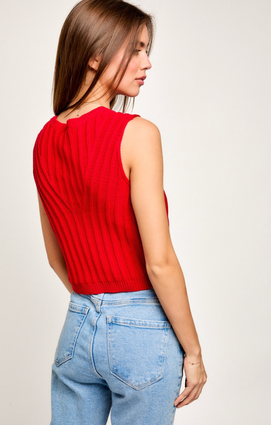 Nia Red Sweater Vest