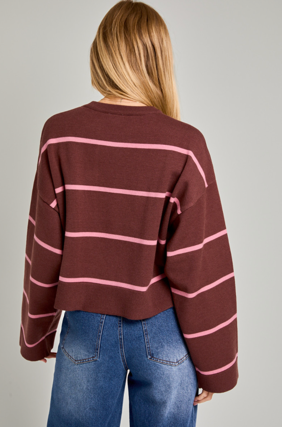 Bekkah Stripe Sweater Brown/Pink