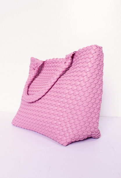 Brinn Woven Tote Pink