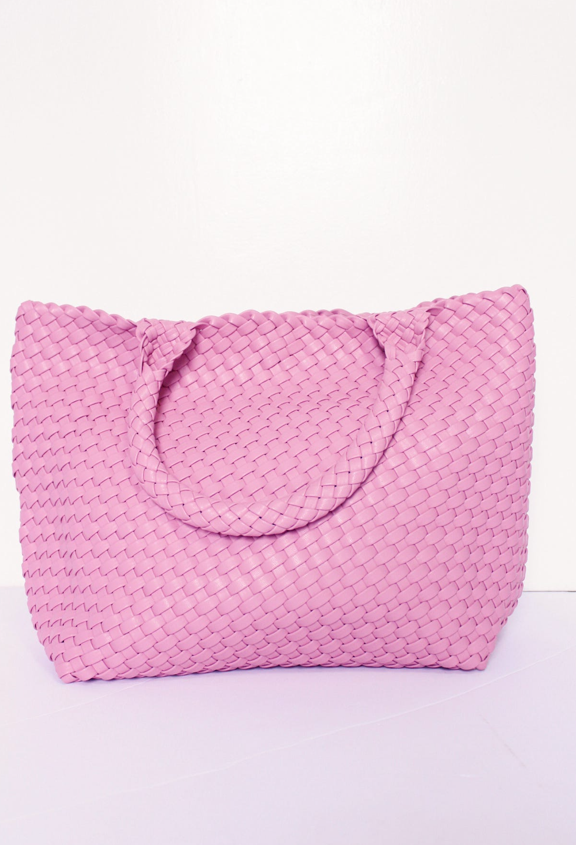 Brinn Woven Tote Pink