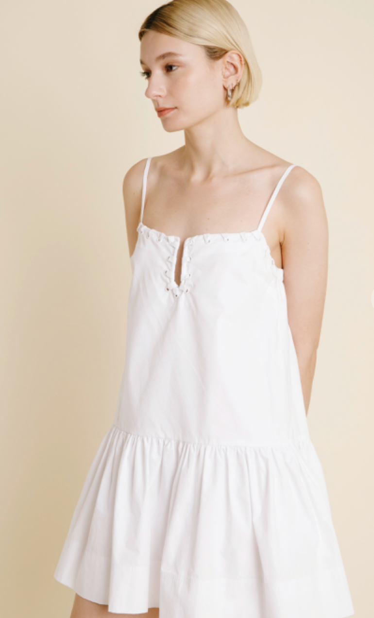 Aubri Eyelet Trim Dress