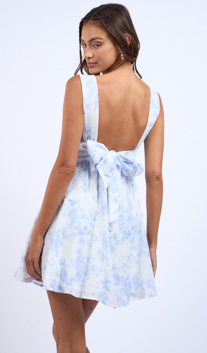 Floral Plunging Neckline Dress