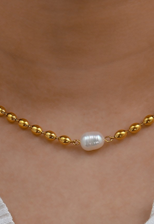 Gold Dipped Pearl Choker