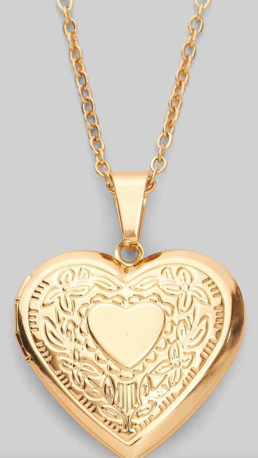 Engraved Heart Locket