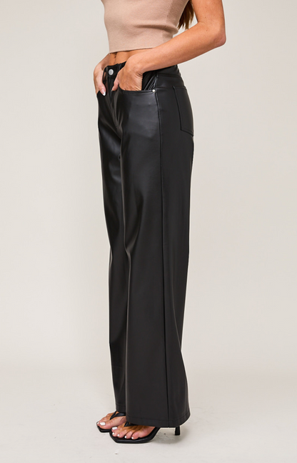 Perfect Pleather Pants Black