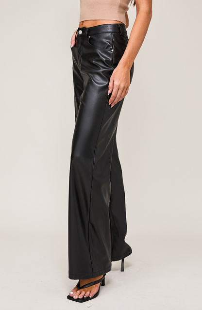 Perfect Pleather Pants Black