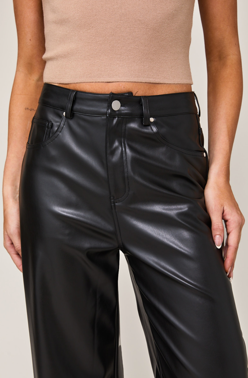 Perfect Pleather Pants Black