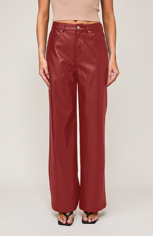 Perfect Pleather Pants Red