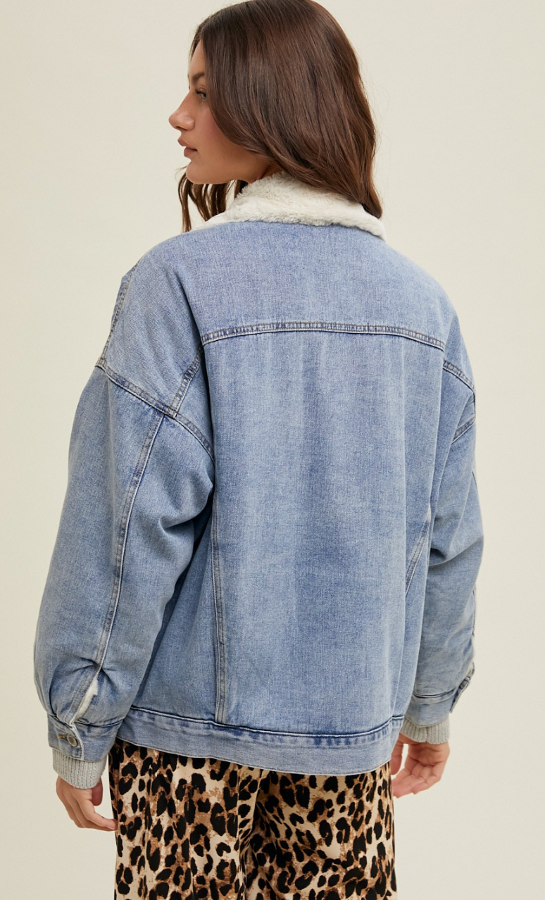 Denim Sherpa Lined Jacket