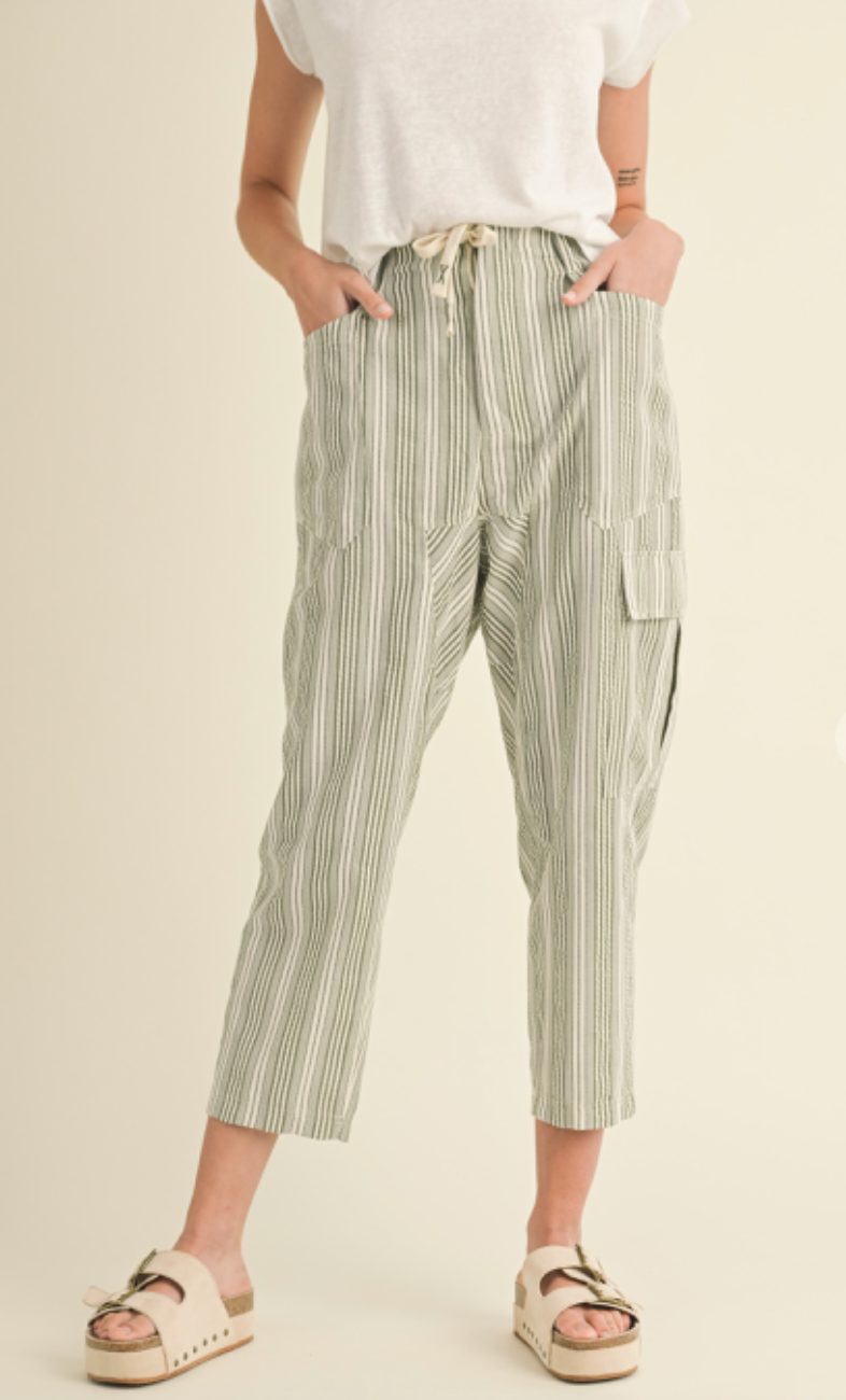 Candace Olive Stripe Pants