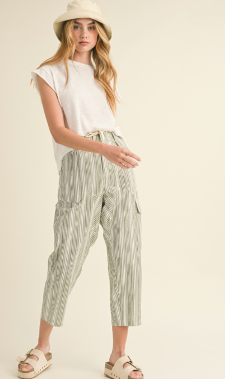 Candace Olive Stripe Pants