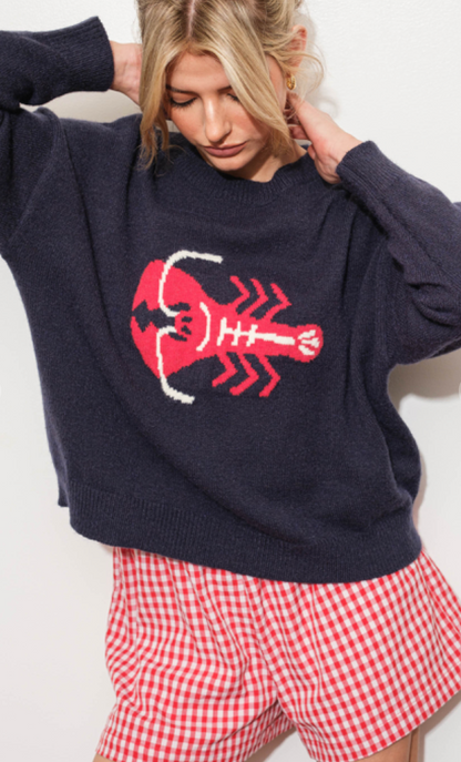 Navy Lobster Sweater