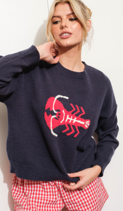 Navy Lobster Sweater