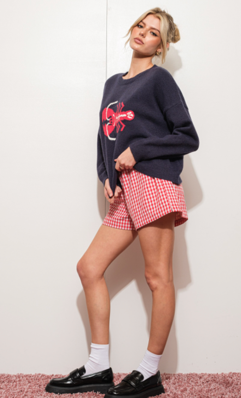 Navy Lobster Sweater