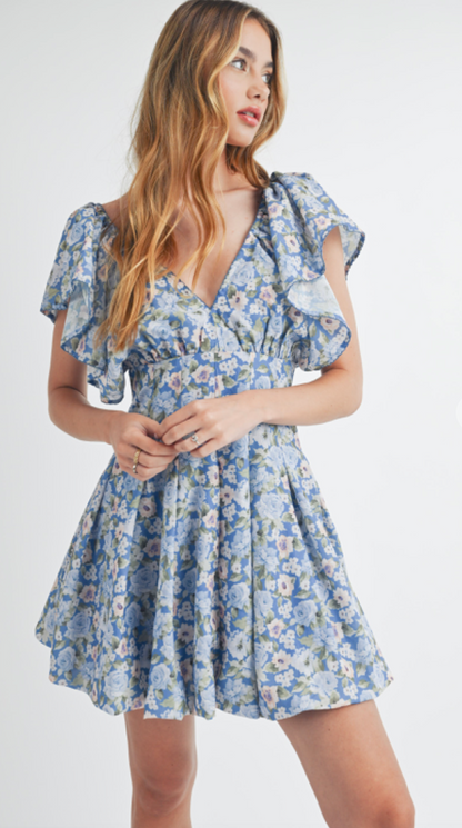 Celine Floral Dress Blue