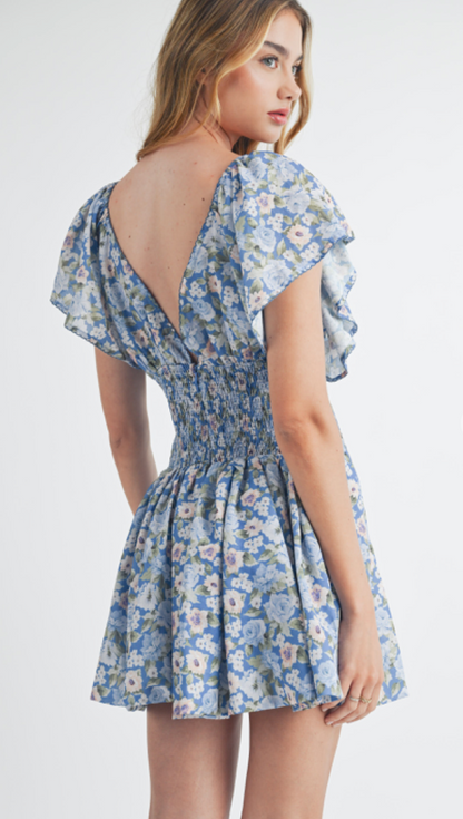 Celine Floral Dress Blue