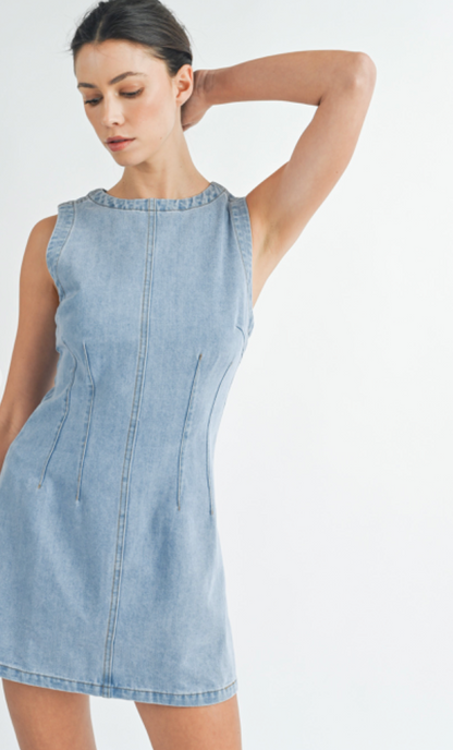 Sleeveless Light Denim Dress