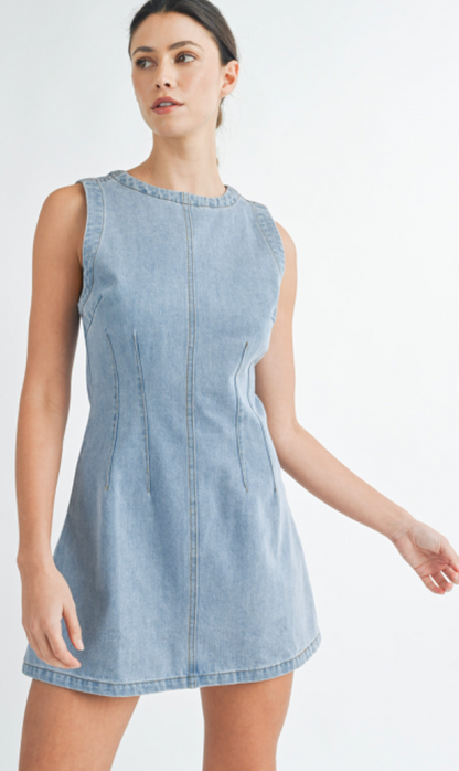 Sleeveless Light Denim Dress