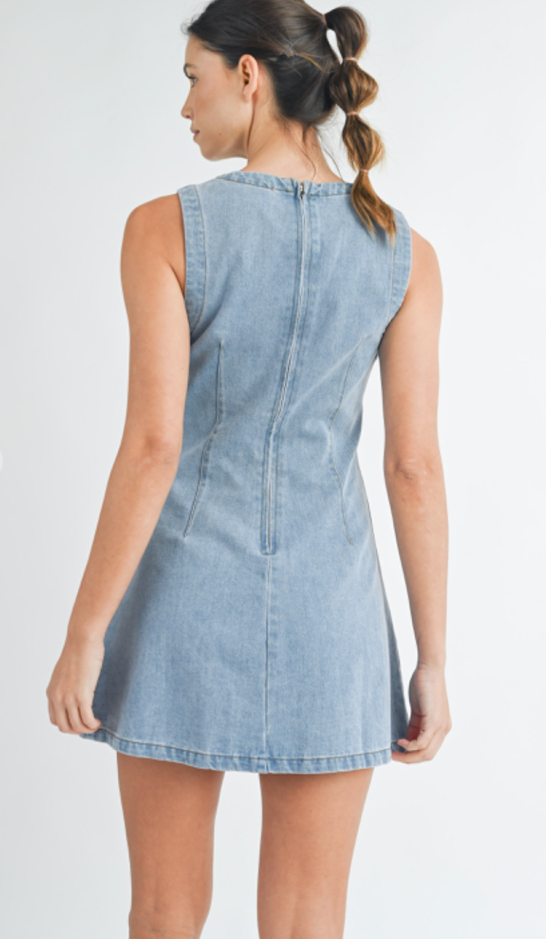 Sleeveless Light Denim Dress