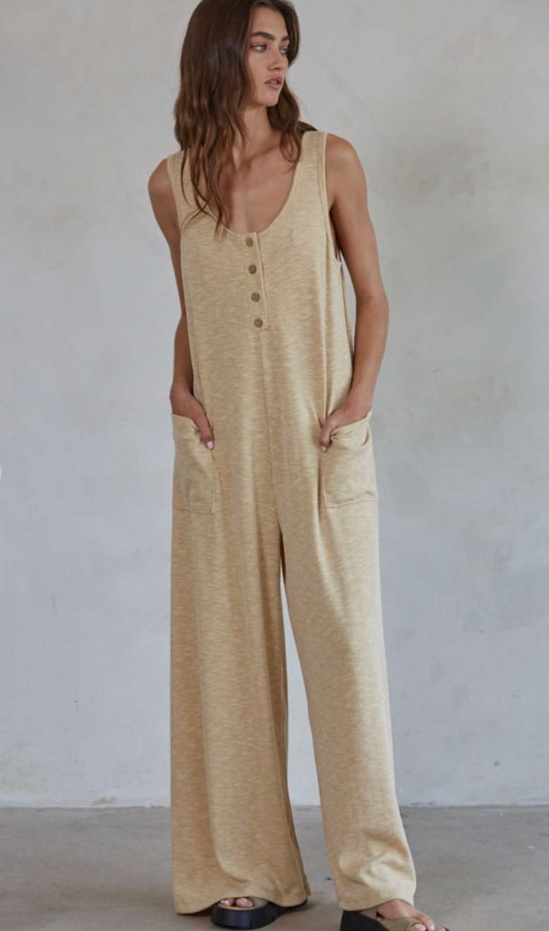 Mae Buttons Knit Jumpsuit