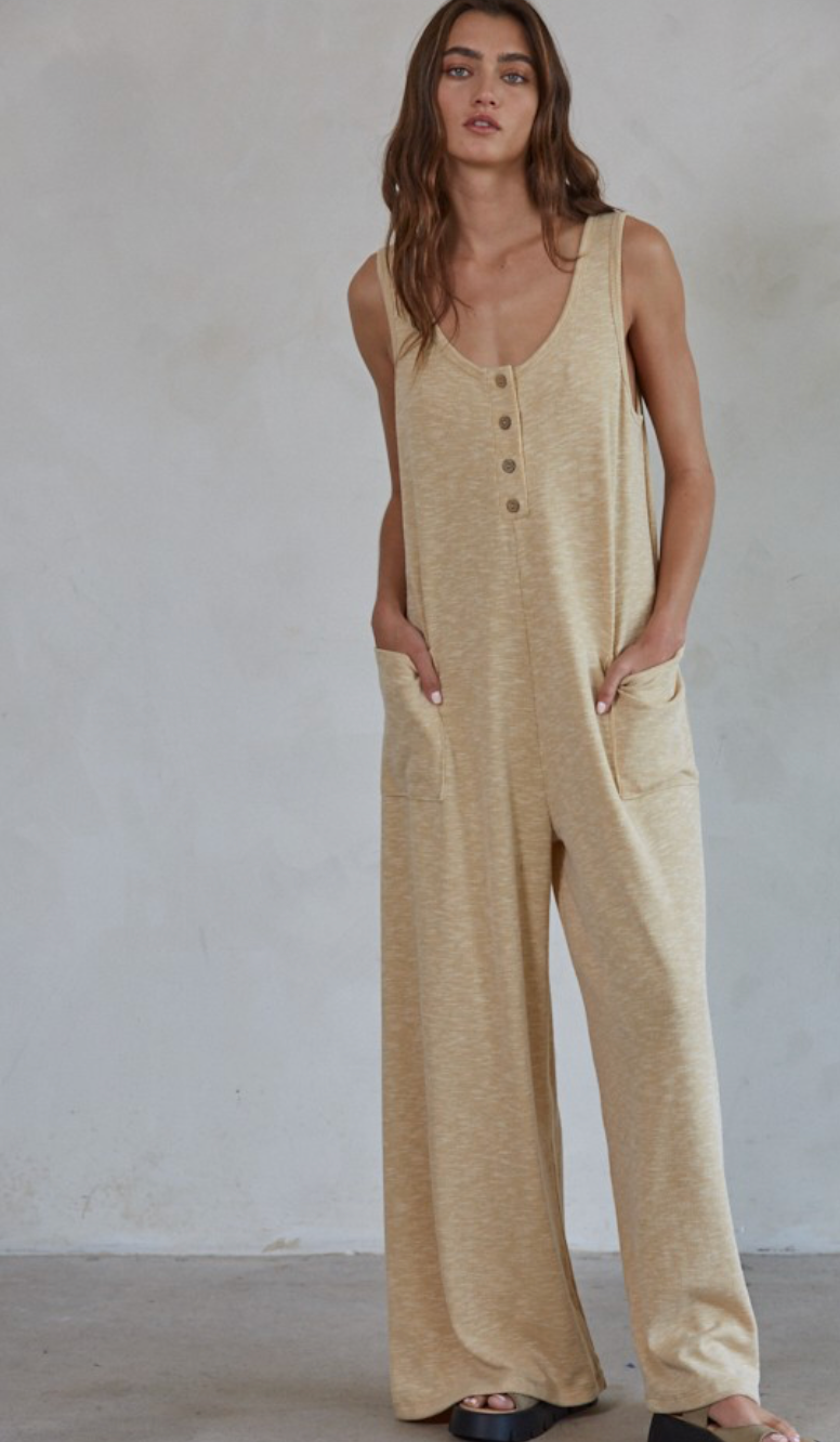 Mae Buttons Knit Jumpsuit