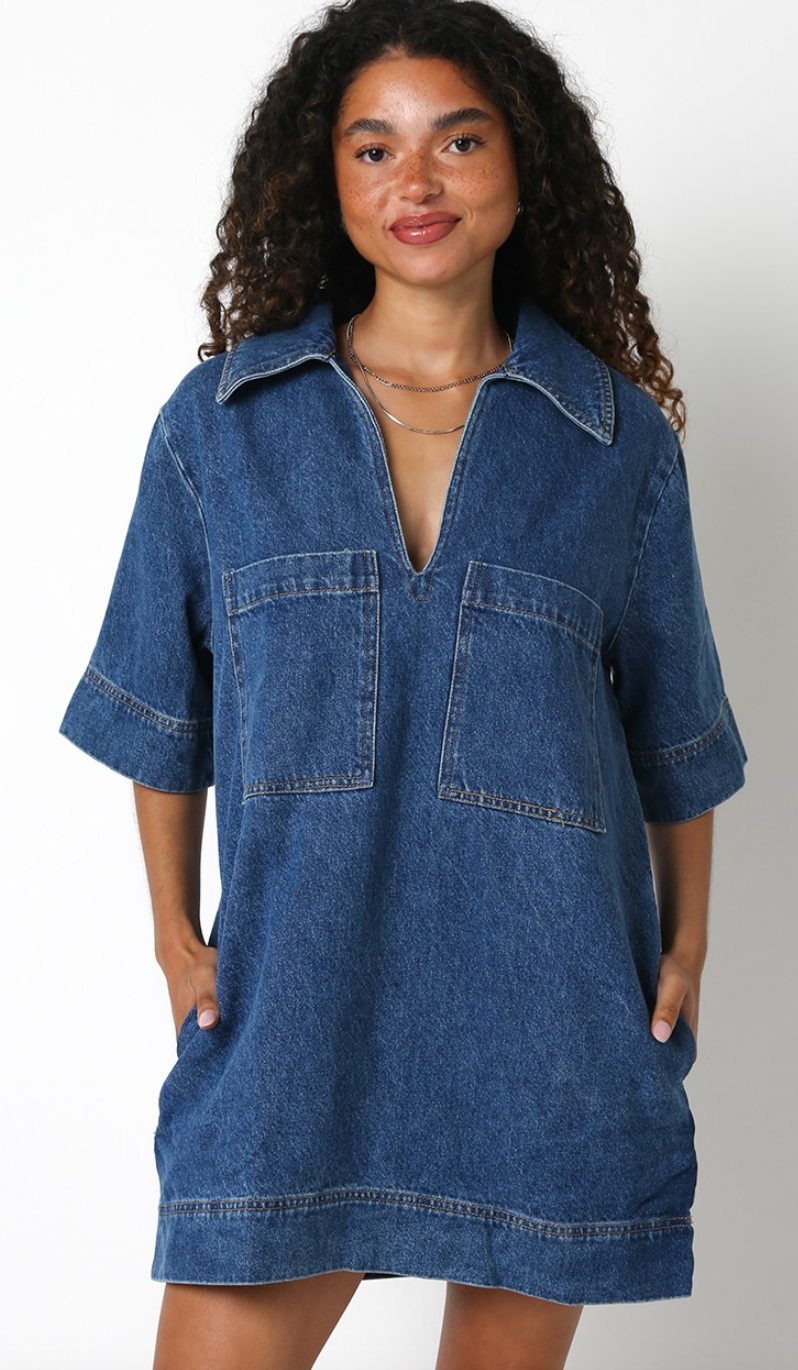 Audrey Denim Shift Dress