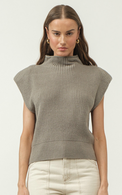 Sage Power Shoulder Sweater