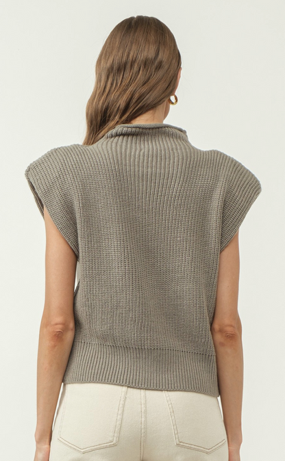 Sage Power Shoulder Sweater