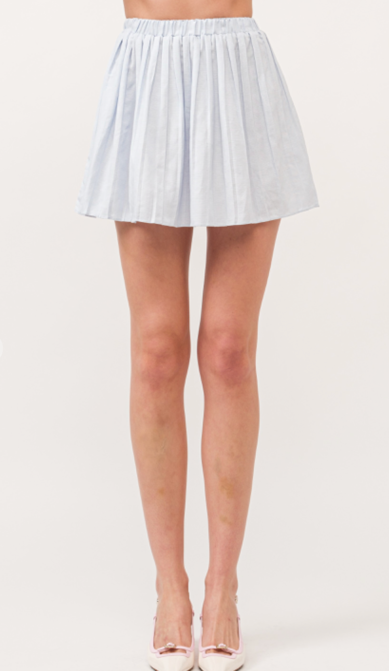 Aria Blue Pleated Skirt