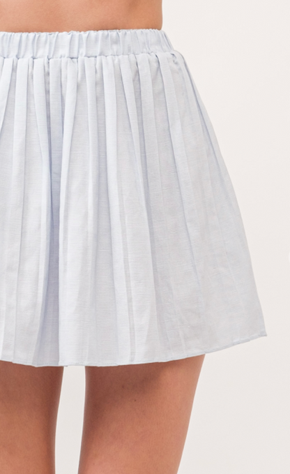 Aria Blue Pleated Skirt