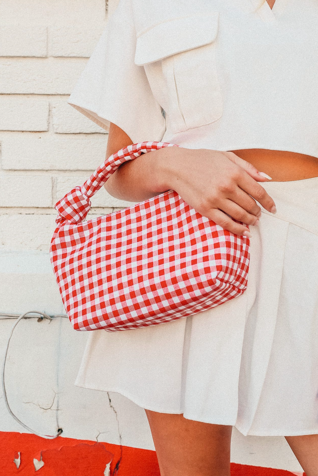 Ami Knot Plaid Purse