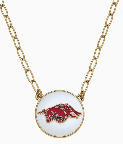 Razorbacks Disc Necklace