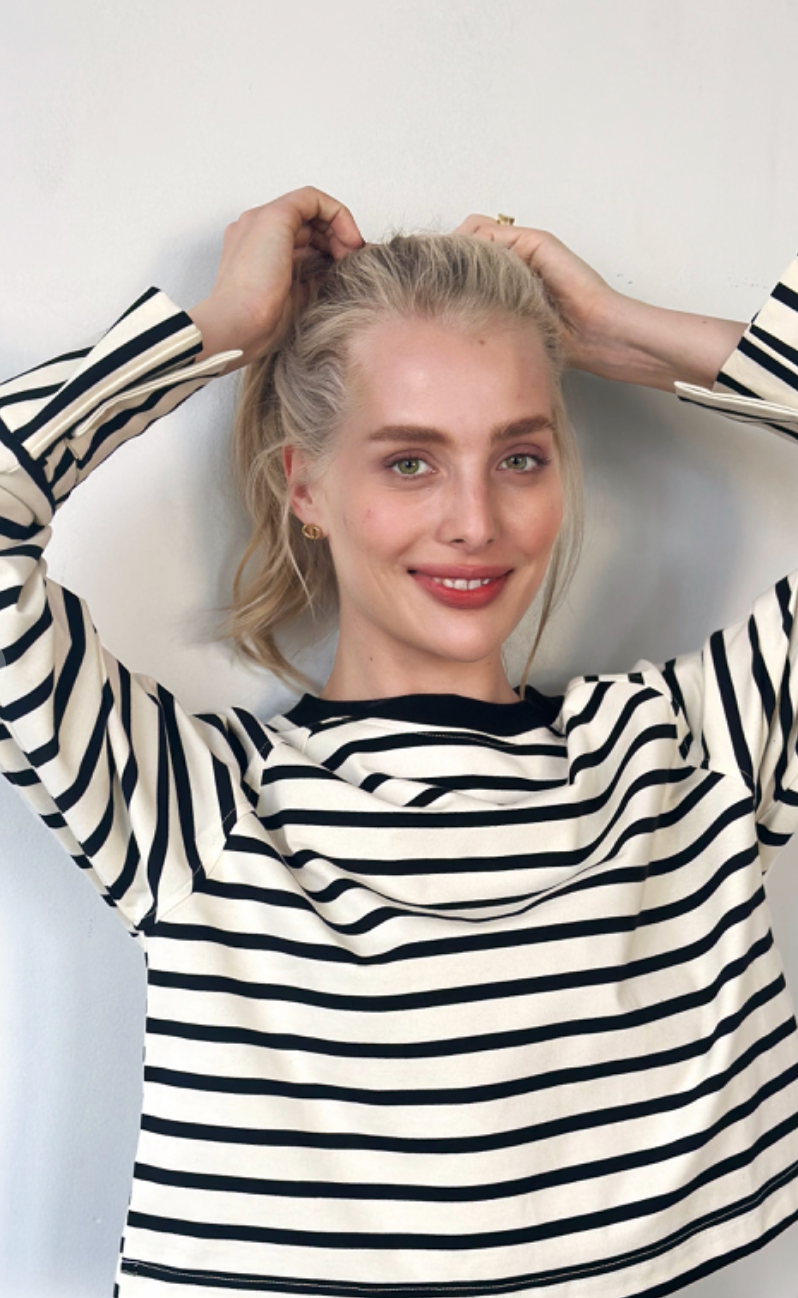 Striped Wide Cuff Sweatshirt