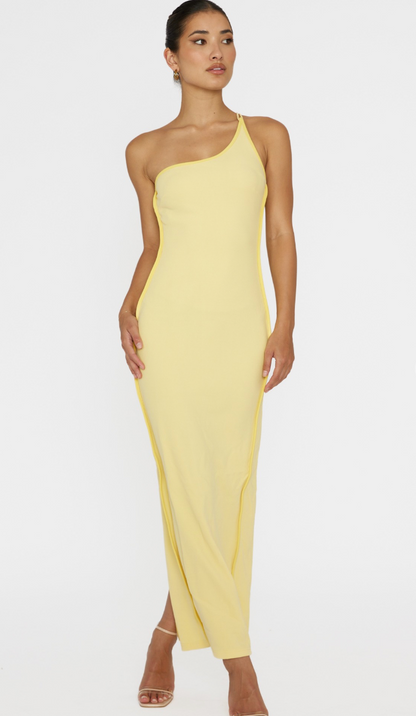 Yellow One Shoulder Dress