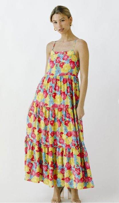 Bright Florals Midi Dress