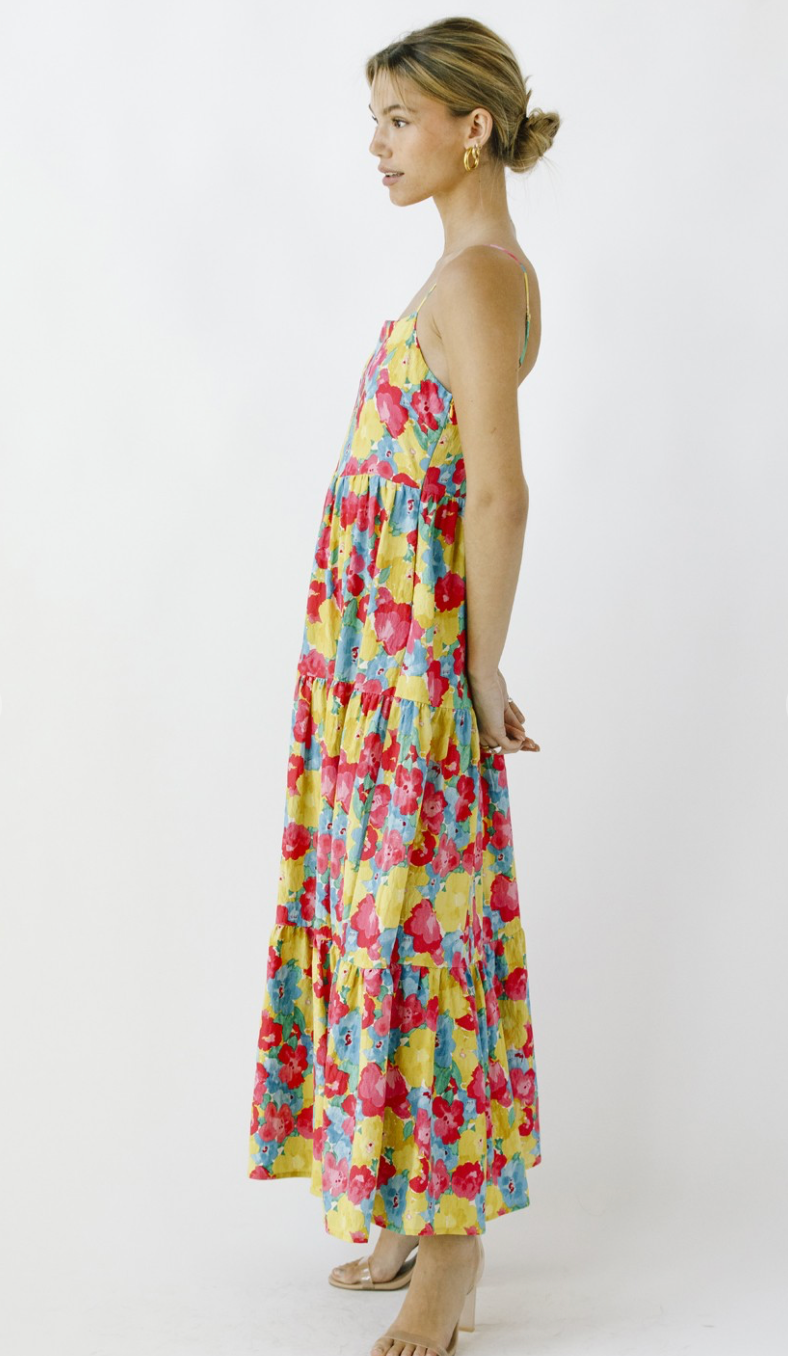 Bright Florals Midi Dress