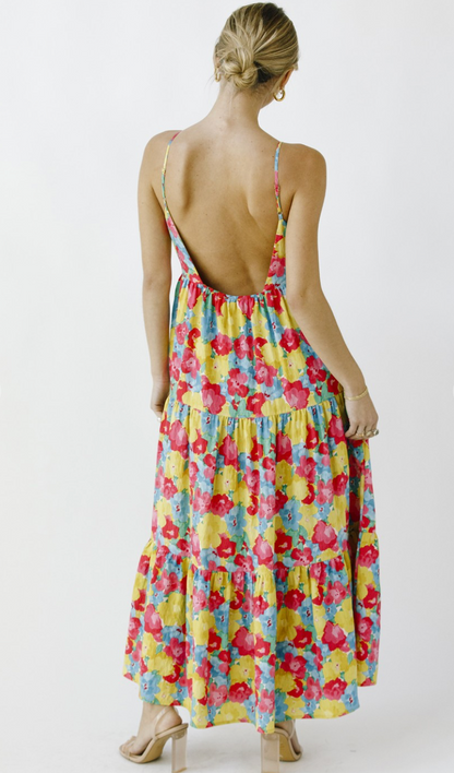 Bright Florals Midi Dress