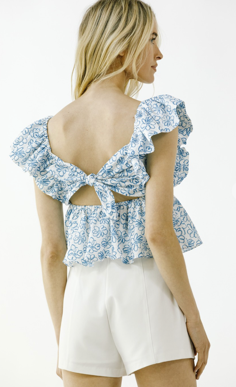 Outline Florals Babydoll Top