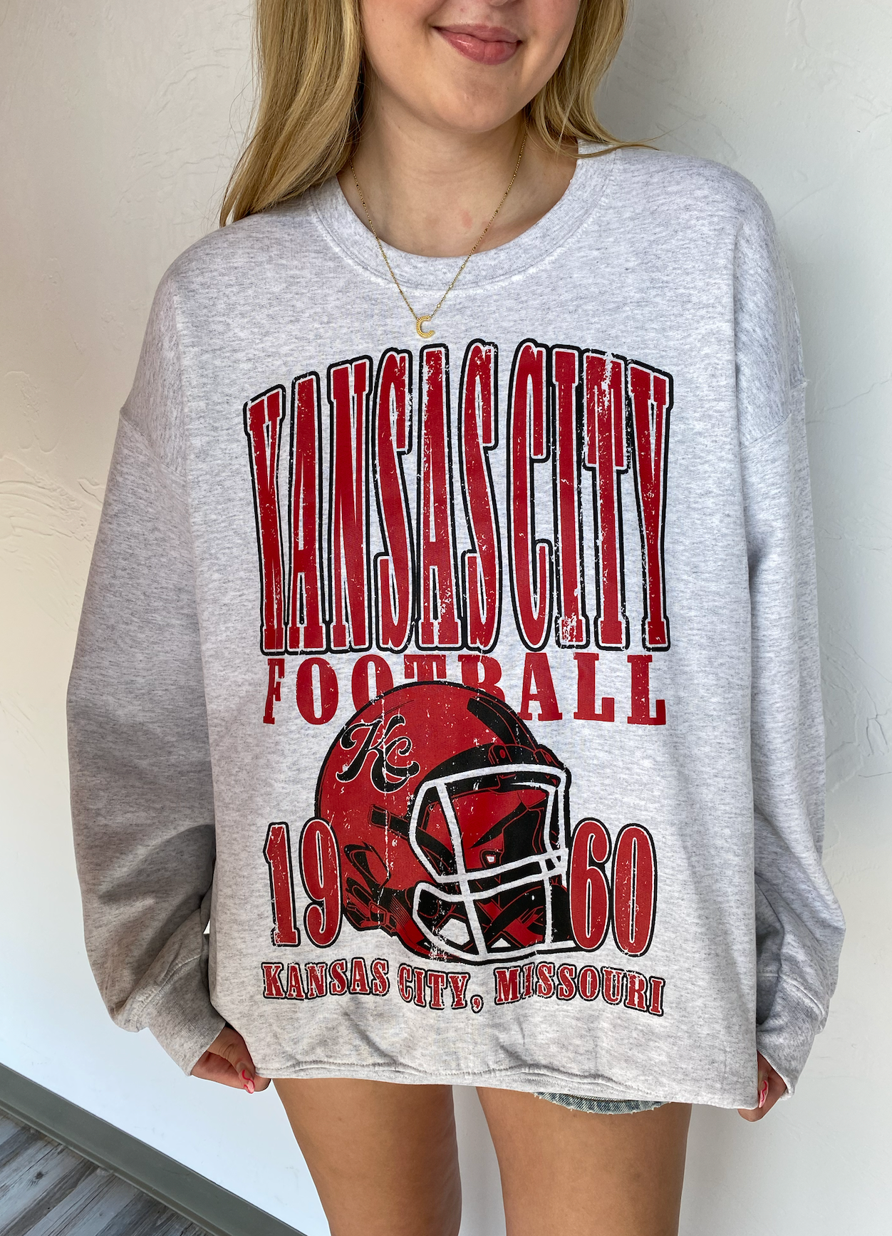 90's KC Football Oversized Sweatshirt