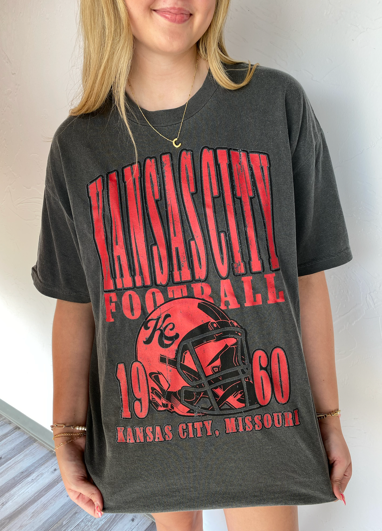 KC Football Oversized T-shirt Grey