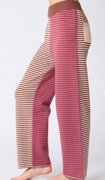 Pink/Mocha Stripe Lounge Pants