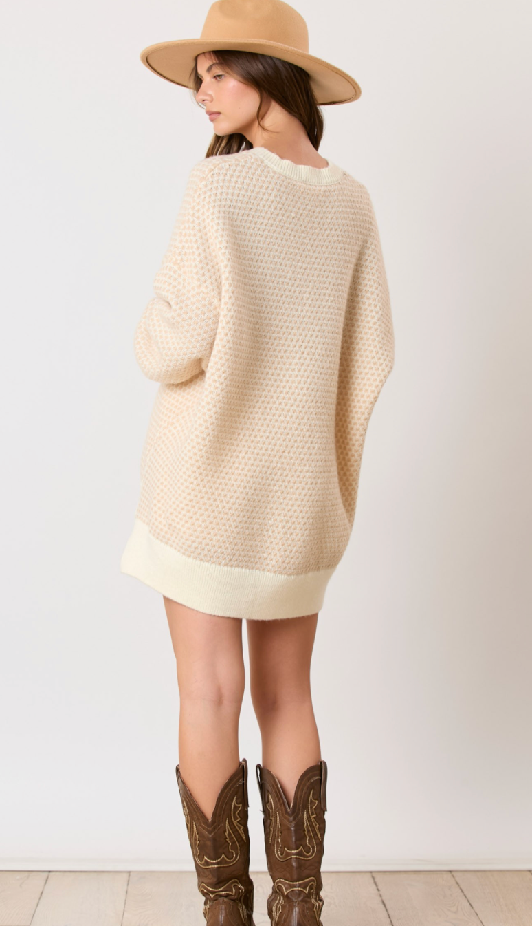 Oversized Stripe Sweater Cream/Taupe